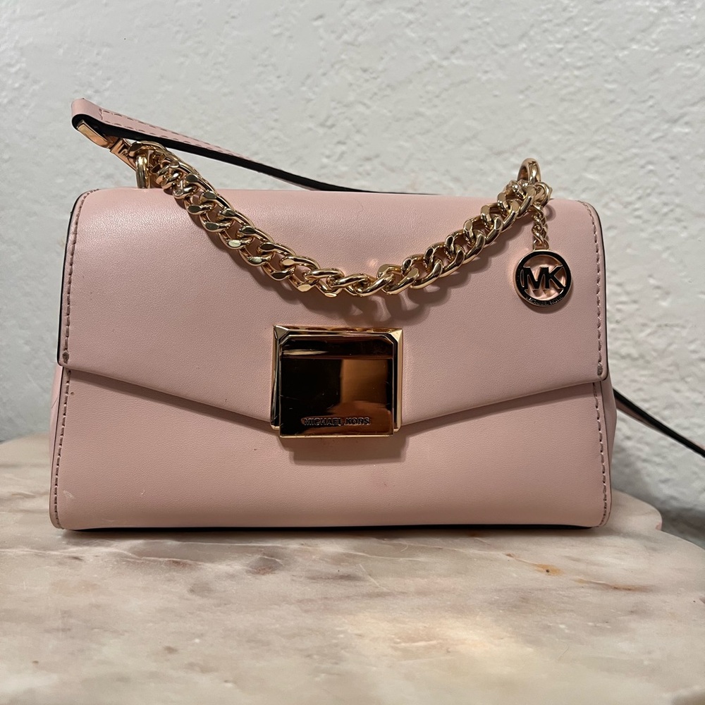 Michael Kors Blush Mini Bag with Gold Chain